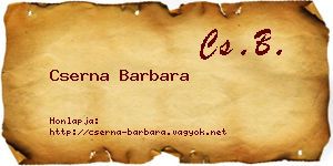 Cserna Barbara névjegykártya